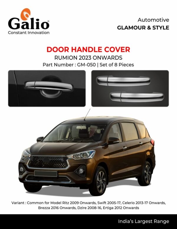 DOOR HANDLE COVER FOR TOYOTA RUMION (2023 ONWARDS) – CHROME FINISH – SET OF 9 PCS