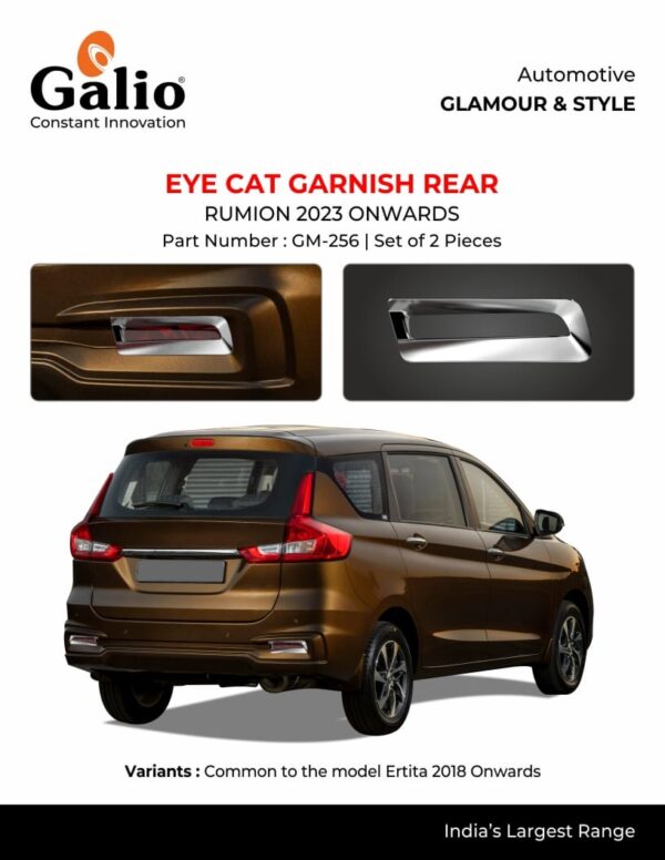 REAR EYE CAT GARNISH FOR TOYOTA RUMION (2023 ONWARDS) – CHROME FINISH – SET OF 2 PCS