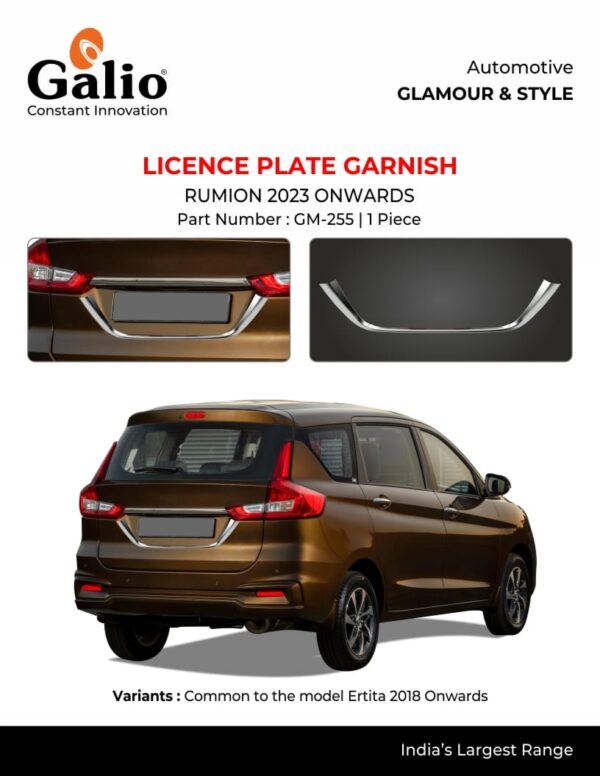 LICENCE PLATE GARNISH FOR TOYOTA RUMION (2023 ONWARDS) – CHROME FINISH – 1 PIECE