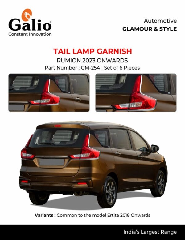 CHROME TAIL LAMP GARNISH FOR TOYOTA RUMION (2023 ONWARDS) – SET OF 6 PCS