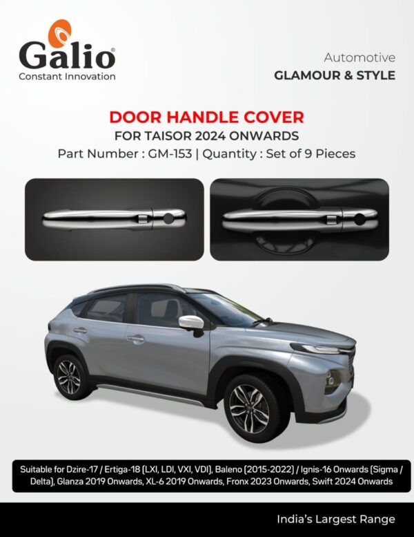 CHROME DOOR HANDLE COVER FOR TOYOTA TAISOR (2024 ONWARDS) – SET OF 9 PCS