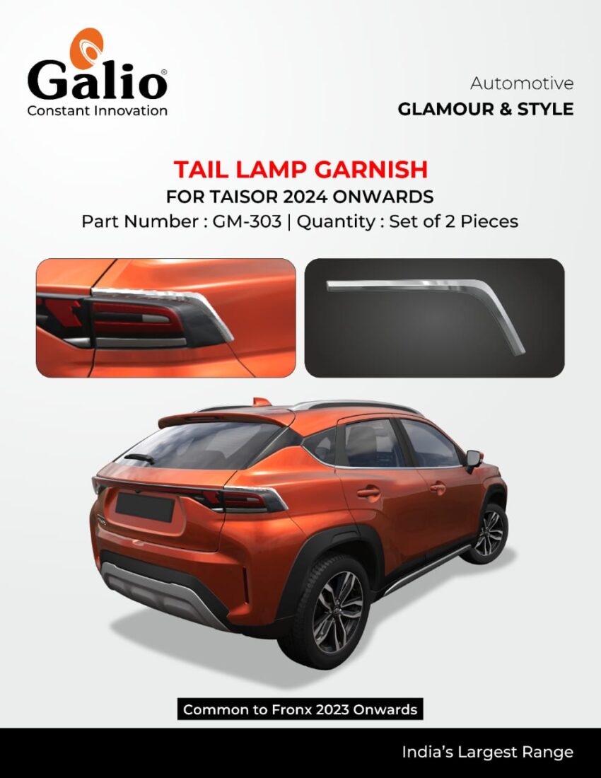 CHROME TAIL LAMP GARNISH FOR TOYOTA TAISOR (2024 ONWARDS) – SET OF 2 PCS