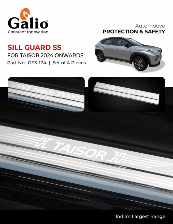 STAINLESS STEEL SILL GUARD FOR TOYOTA TAISOR (2024 ONWARDS) – SET OF 4 PCS