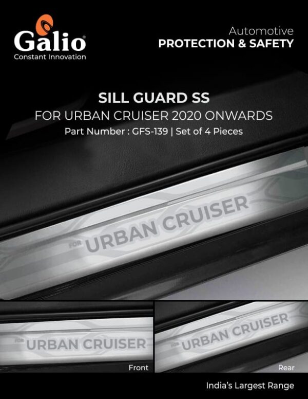 STAINLESS STEEL SILL GUARD FOR TOYOTA URBAN CRUISER (2020 ONWARDS) – SET OF 4 PCS