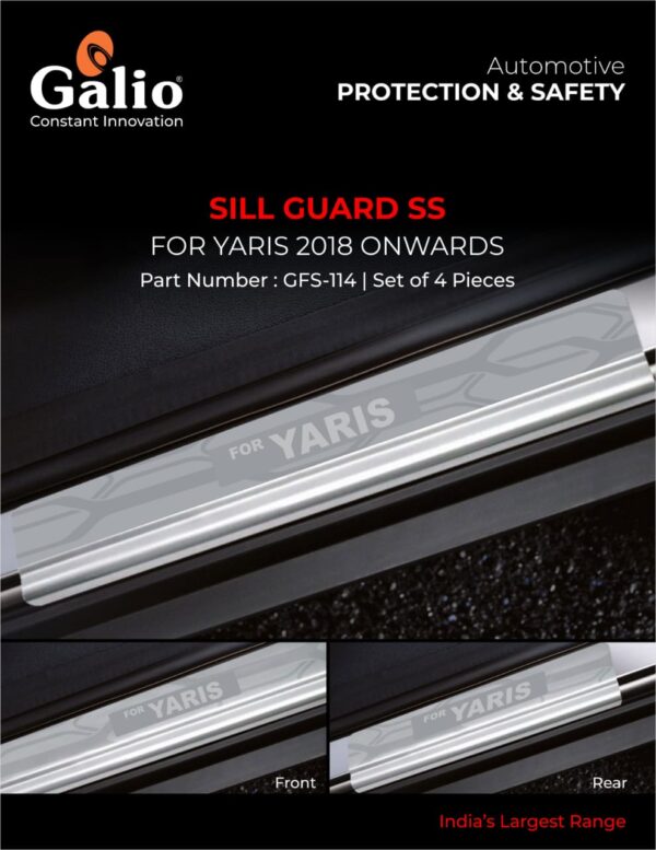 STAINLESS STEEL SILL GUARD FOR TOYOTA YARIS (2018 ONWARDS) – SET OF 4 PCS