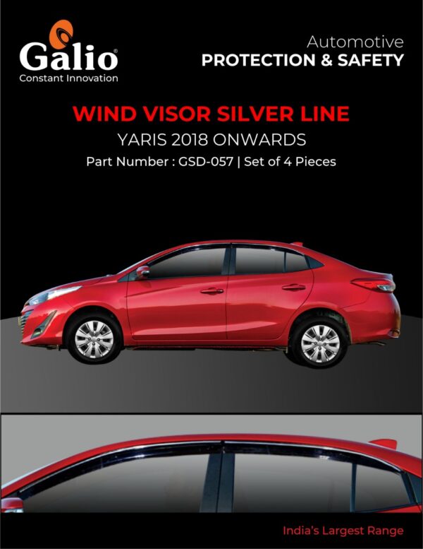 SILVER LINE WIND VISOR – IM TYPE FOR TOYOTA YARIS (2018 ONWARDS) – SET OF 4 PCS