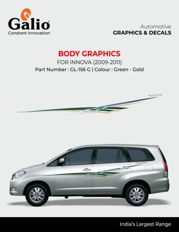 TOYOTA INNOVA 2009 TO 2011 BODY GRAPHICS GL-156 G – PREMIUM QUALITY DECAL STICKER (1 SET)