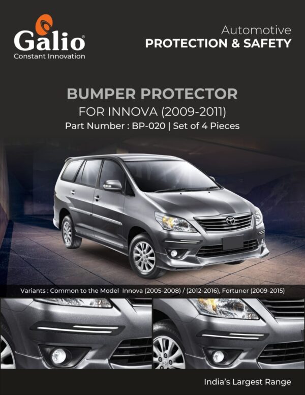 TOYOTA INNOVA 2009 TO 2011 BUMPER PROTECTOR – HIGH-IMPACT GUARDS FOR FRONT & REAR (SET OF 4 PCS)