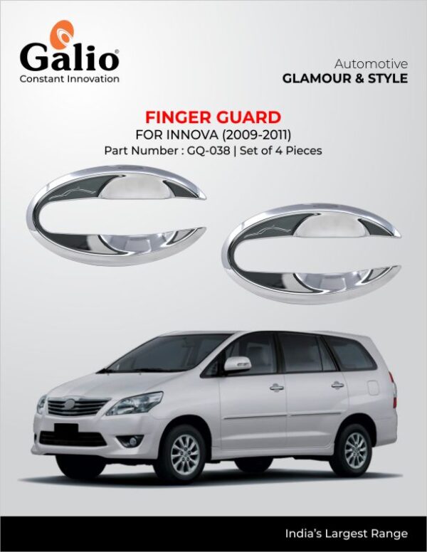 TOYOTA INNOVA 2009 TO 2011 CHROME FINGER GUARD – DOOR HANDLE PROTECTORS (SET OF 4 PCS)