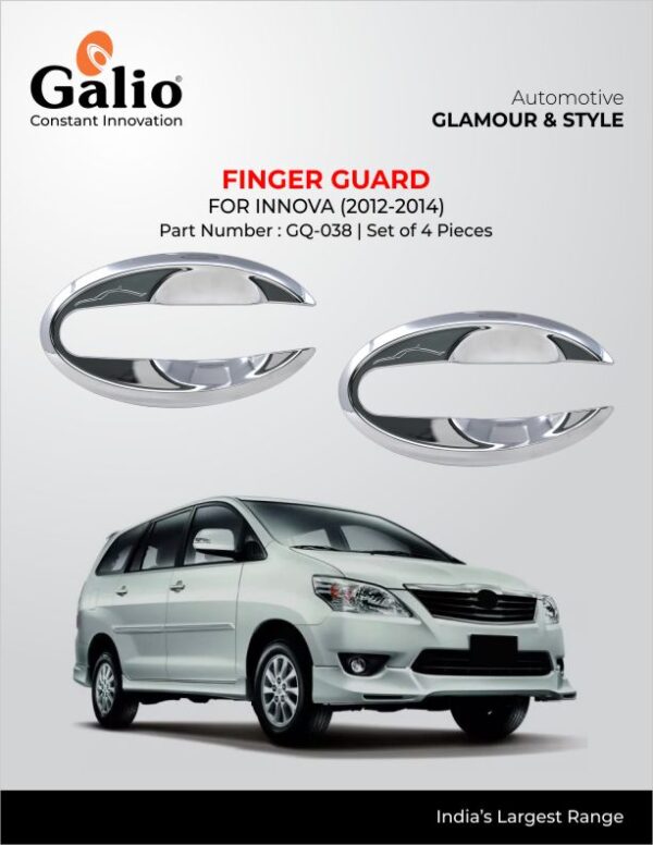 TOYOTA INNOVA 2012 TO 2014 FINGER GUARD  CHROME FINISH – SET OF 4 PCS