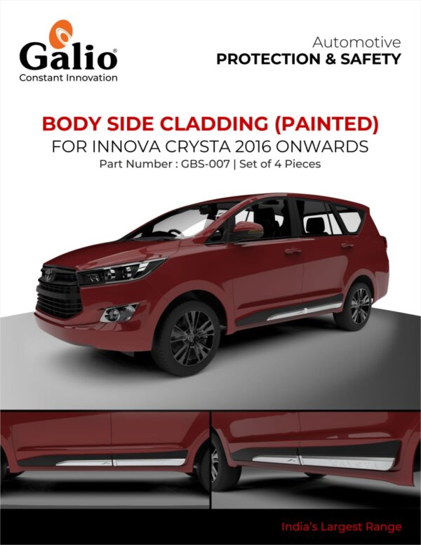 TOYOTA INNOVA CRYSTA 2016 TO 2020 BODY SIDE CLADDING – PAINTED – SET OF 4 PCS