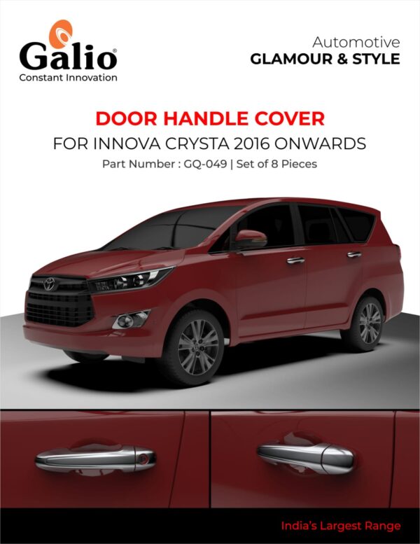 TOYOTA INNOVA CRYSTA 2016 TO 2020 DOOR HANDLE COVER – CHROME – SET OF 8 PCS