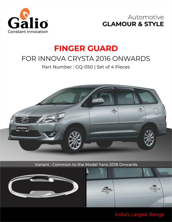 TOYOTA INNOVA CRYSTA 2016 TO 2020 FINGER GUARD – CHROME – SET OF 4 PCS