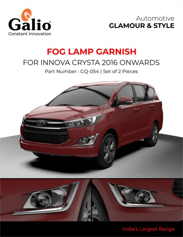 TOYOTA INNOVA CRYSTA 2016 TO 2020 FOG LAMP GARNISH – CHROME – SET OF 2 PCS
