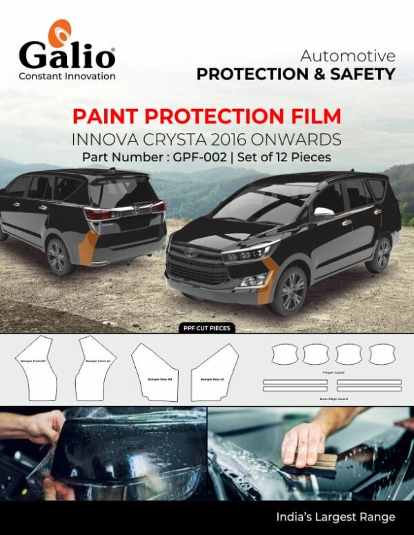 TOYOTA INNOVA CRYSTA 2016 TO 2020 PAINT PROTECTION FILM – SET OF 12 PCS