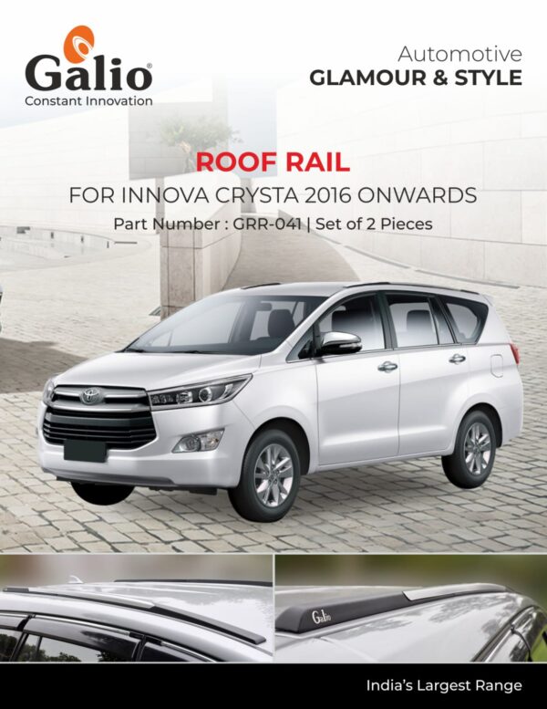 TOYOTA INNOVA CRYSTA 2016 TO 2020 ROOF RAIL – SET OF 2 PCS