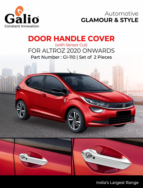 TATA ALTROZ 2020 ONWARDS CHROME DOOR HANDLE COVER WITH SENSOR CUT – PREMIUM GARNISH (SET OF 2 PCS)