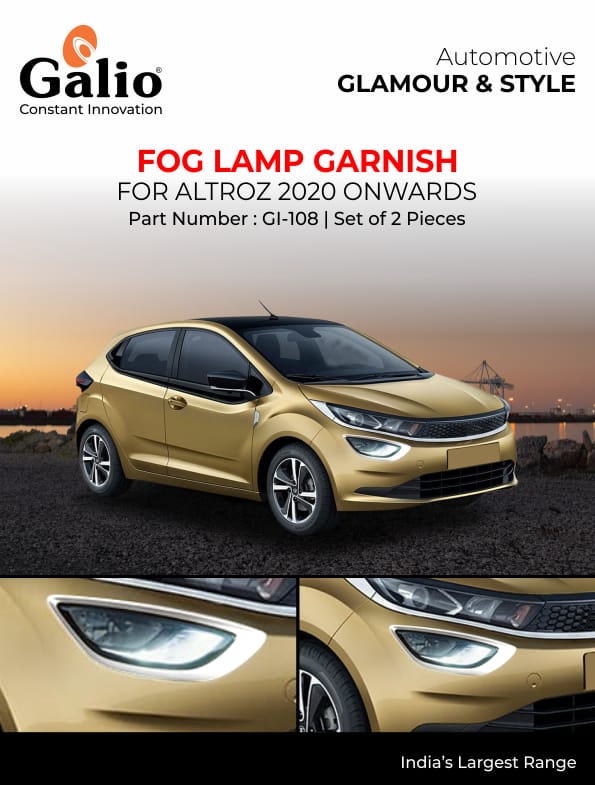 TATA ALTROZ 2020 ONWARDS FOG LAMP GARNISH – CHROME FINISH – SET OF 2 PCS
