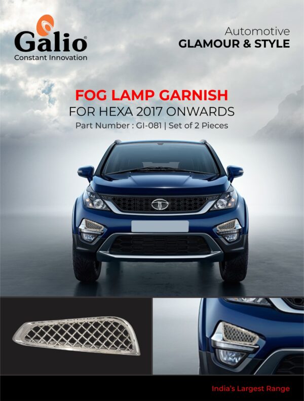 TELCO TATA HEXA (2017 ONWARDS) FOG LAMP GARNISH CHROME SET OF 2 PCS