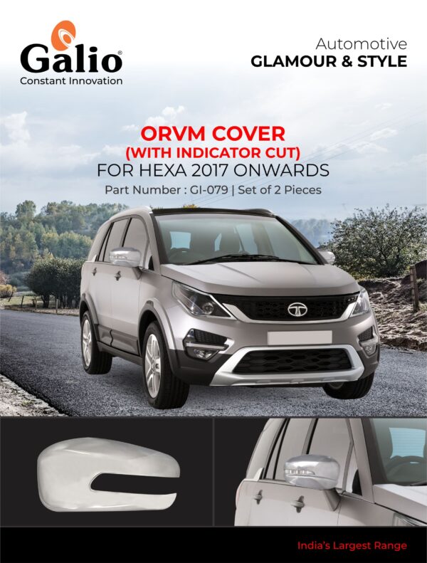 TELCO TATA HEXA (2017 ONWARDS) ORVM COVER CHROME GARNISH SET OF 4 PCS