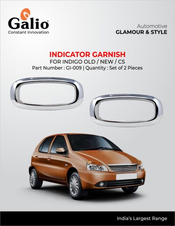 TELCO TATA INDIGO (OLD/NEW/CS) INDICATOR COVER CHROME GARNISH SET OF 2 PCS