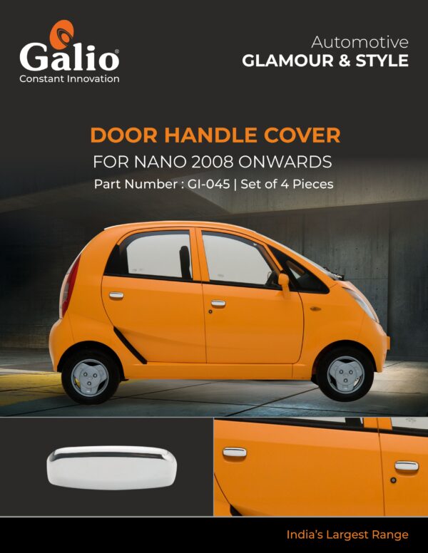 TELCO TATA NANO (2008 ONWARDS) DOOR HANDLE COVER CHROME GARNISH SET OF 4 PCS