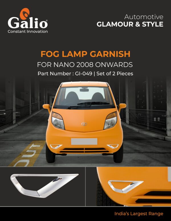 TELCO TATA NANO (2008 ONWARDS) FOG LAMP GARNISH CHROME SET OF 2 PCS