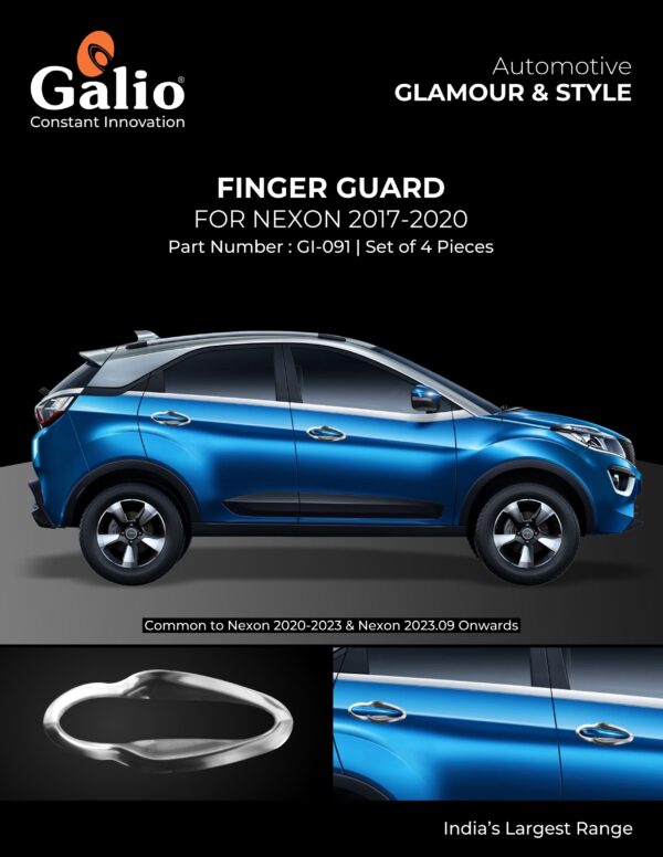 TELCO TATA NEXON (2017–2020) FINGER GUARD CHROME SET OF 4 PCS