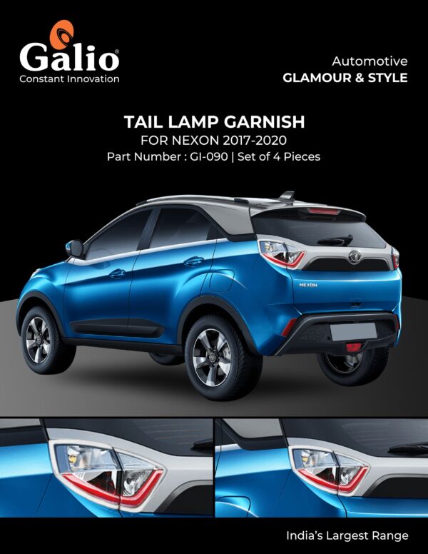 TELCO TATA NEXON (2017–2020) TAIL LAMP GARNISH CHROME SET OF 2 PCS