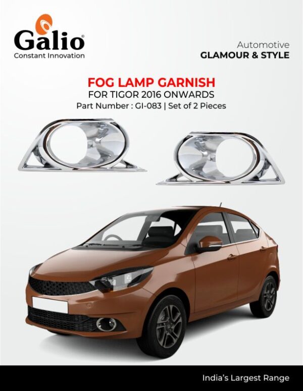 TELCO TATA TIGOR (2016 ONWARDS) FOG LAMP GARNISH CHROME FINISH – SET OF 2 PCS