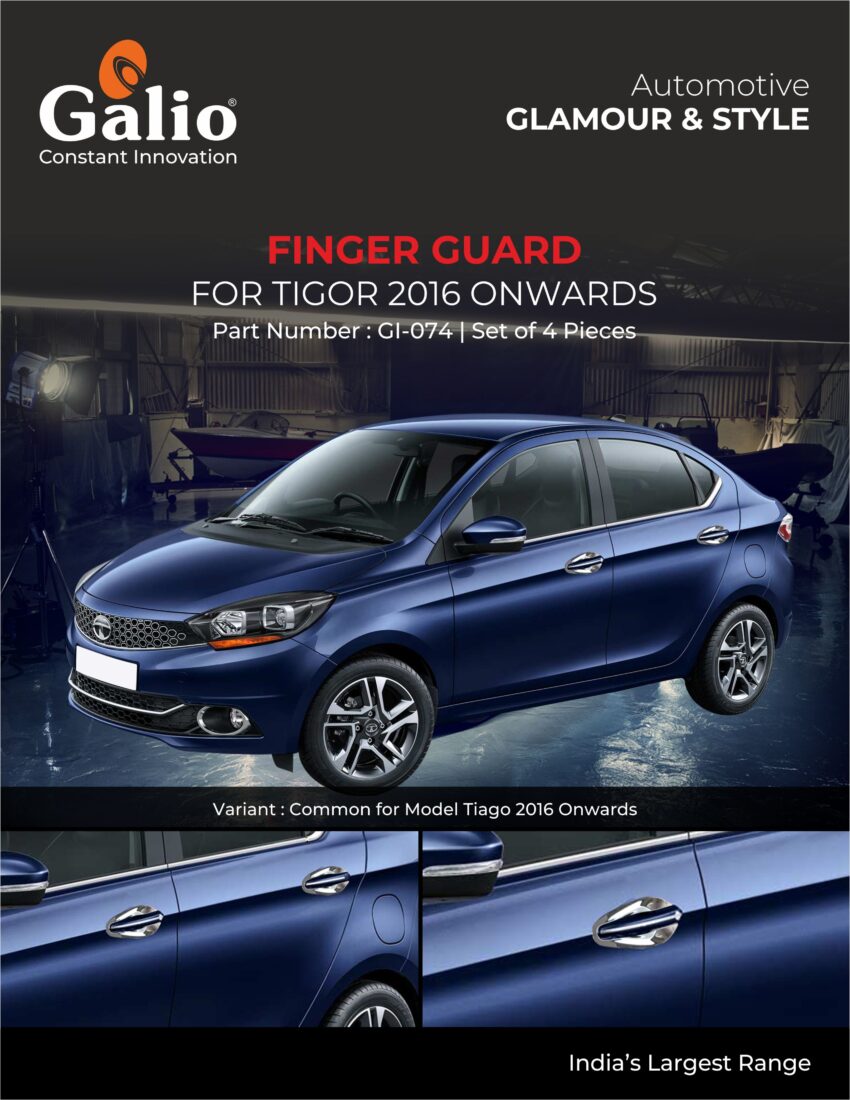 TELCO TATA TIGOR (2016 ONWARDS) FINGER GUARD CHROME FINISH – SET OF 4 PCS