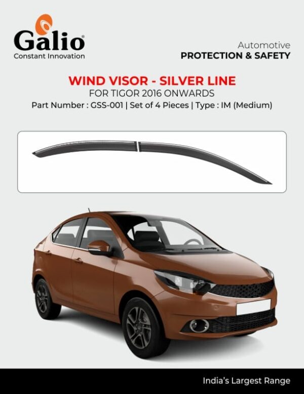 TELCO TATA TIGOR (2016 ONWARDS) WIND VISOR - SILVER LINE - IM– SET OF 4 PCS