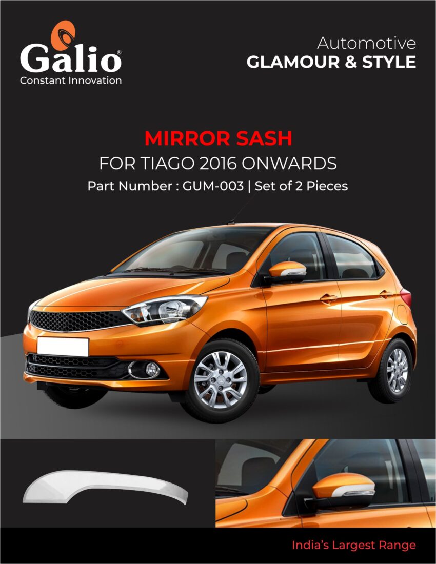 TELCO/TATA MOTORS TIAGO (2016 ONWARDS) MIRROR SASH SET OF 2 PCS