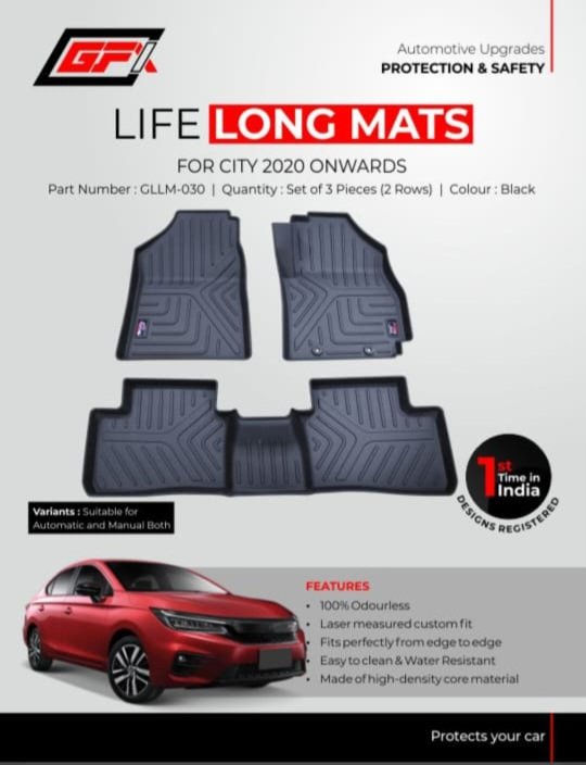 HONDA CITY 2020+ LIFE LONG MATS – WATERPROOF | DURABLE | AUTOMATIC & MANUAL
