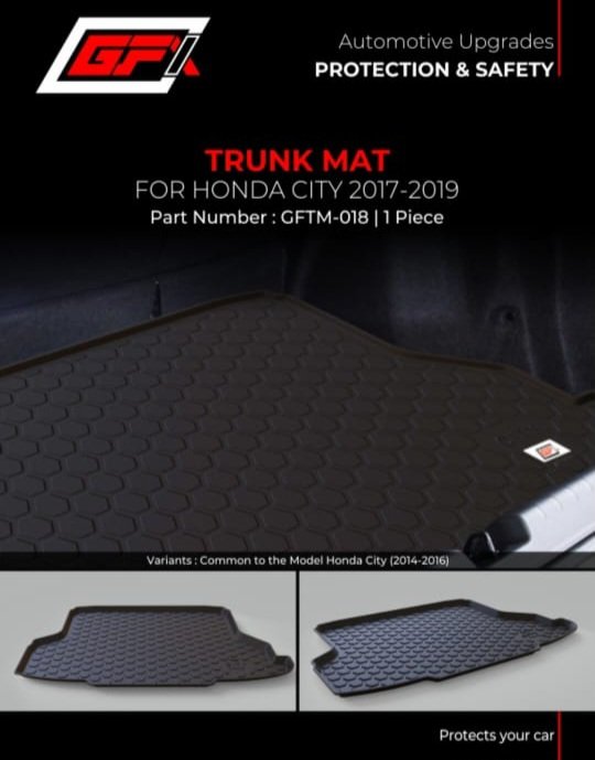 Honda City Trunk Mat (2017–2019) | Durable, Waterproof, Anti-Slip Boot Mat Protector