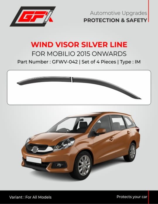Honda Mobilio Wind Visor Silver Line (2015 Onwards) – Set of 4 pcs