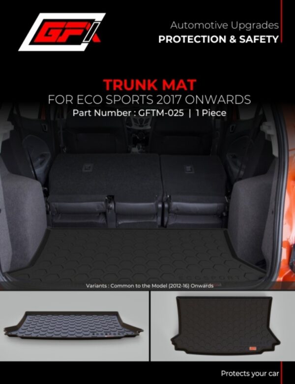 GFX Trunk Mat for Ford EcoSport 2019 Onwards | Durable, Waterproof, Anti-Slip Boot Mat Protector