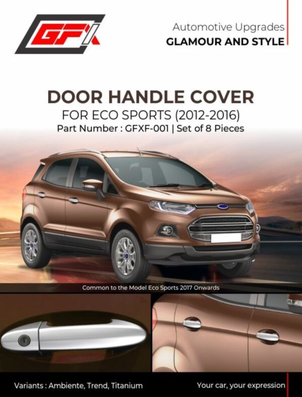 GFX Door Handle Cover Chrome Garnish for Ford EcoSport 2012–2016 | Premium Car Styling – Set of 8