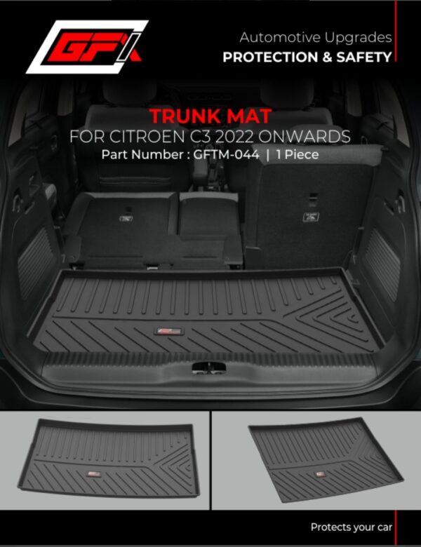 GFX Trunk Mat for Citroen C3 2022 Onwards - Waterproof Custom Fit Boot Liner