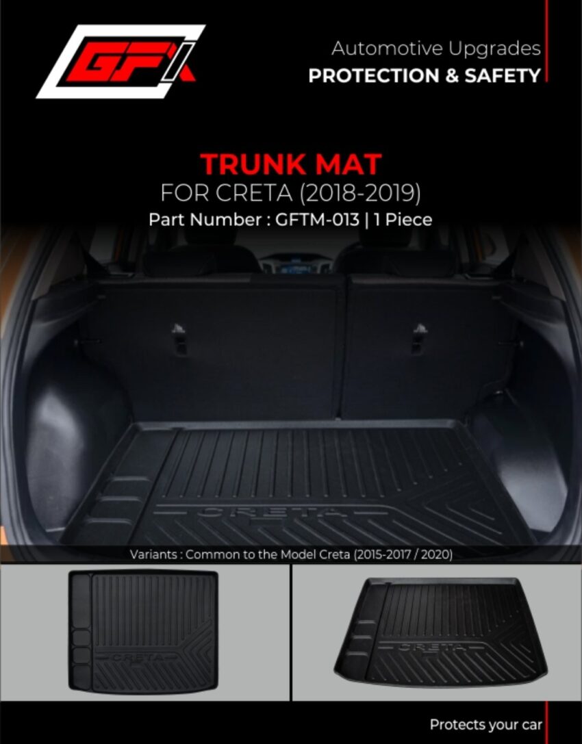 Trunk Mat for Hyundai Creta 2018–2019 | Premium Boot Mat, Easy DIY Installation, Durable & Waterproof - Image 2