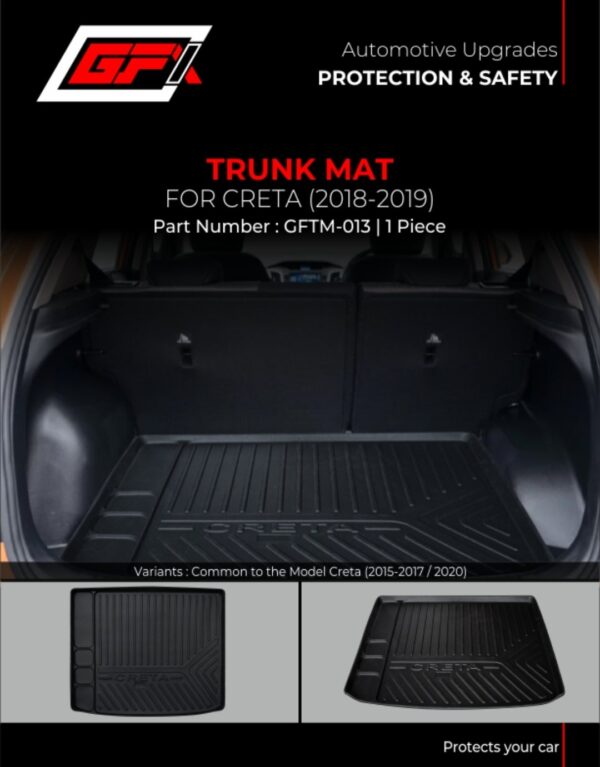 Trunk Mat for Hyundai Creta 2018–2019 | Premium Boot Mat, Easy DIY Installation, Durable & Waterproof