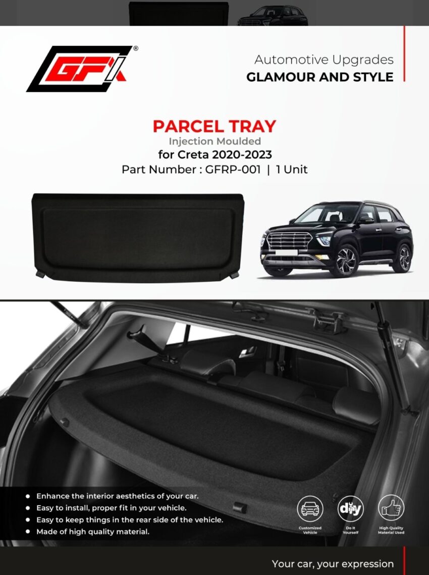 GFX Parcel Tray (Injection Moulded) for Hyundai Creta 2020 Onwards (GFRP‑001)