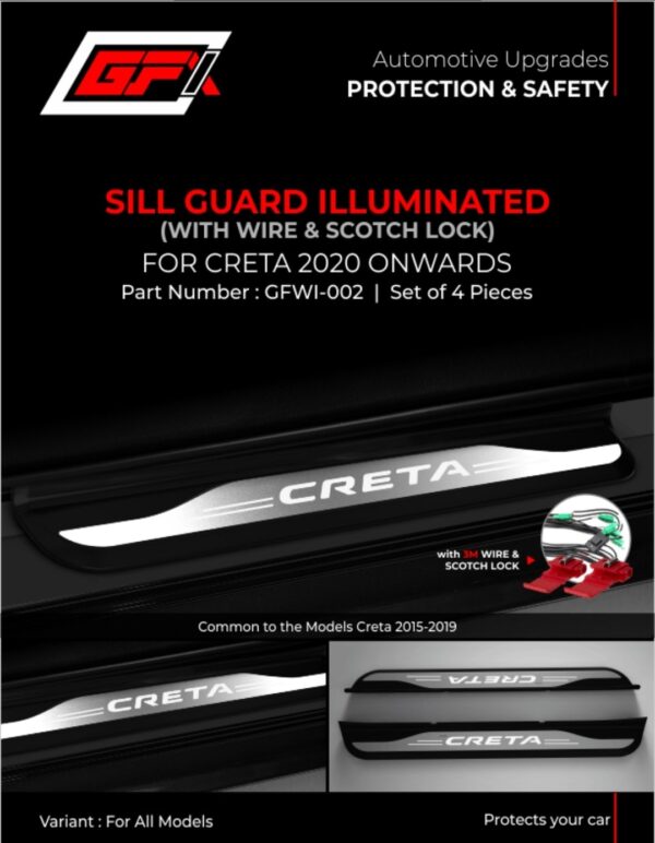 GFX Sill Guard Illuminated for Hyundai Creta 2020 Onwards – Set of 4 (GFWI‑002)