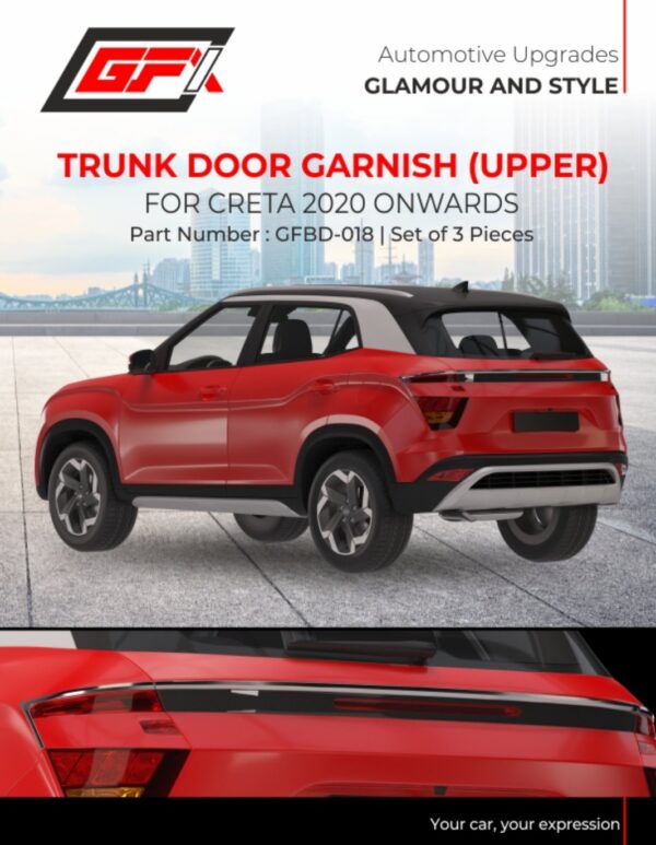 GFX Trunk Door Garnish Lower for Hyundai Creta 2020 Onwards – Chrome Accent (GFBD‑022) ✨
