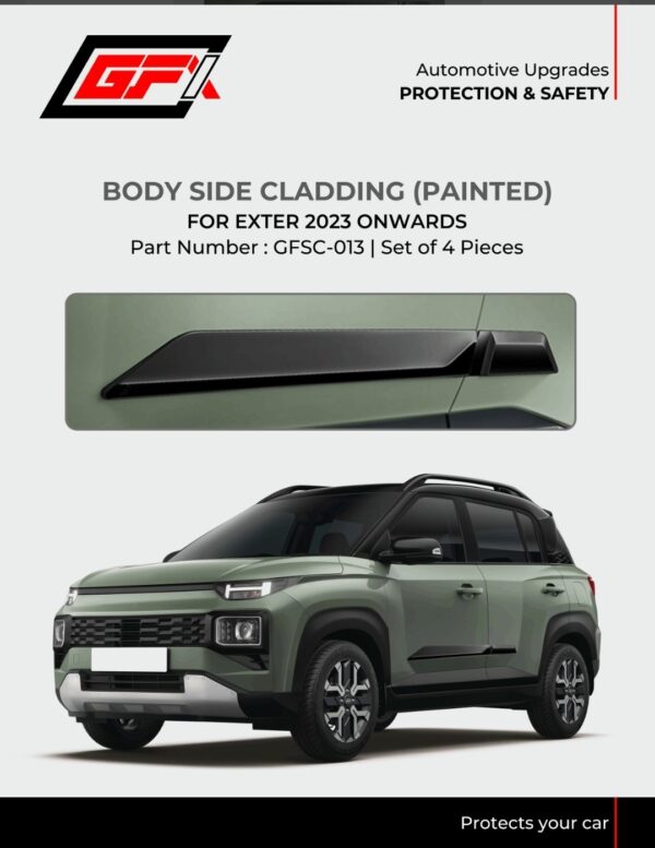 Hyundai Exter 2023 Onwards – Body Side Cladding (Painted Finish) | Set of 4 Pcs
