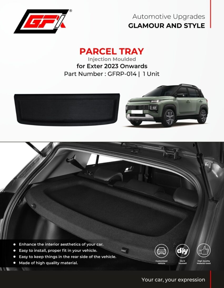 Hyundai Exter 2023 Onwards – Parcel Tray (Injection Moulded) | Premium Fit