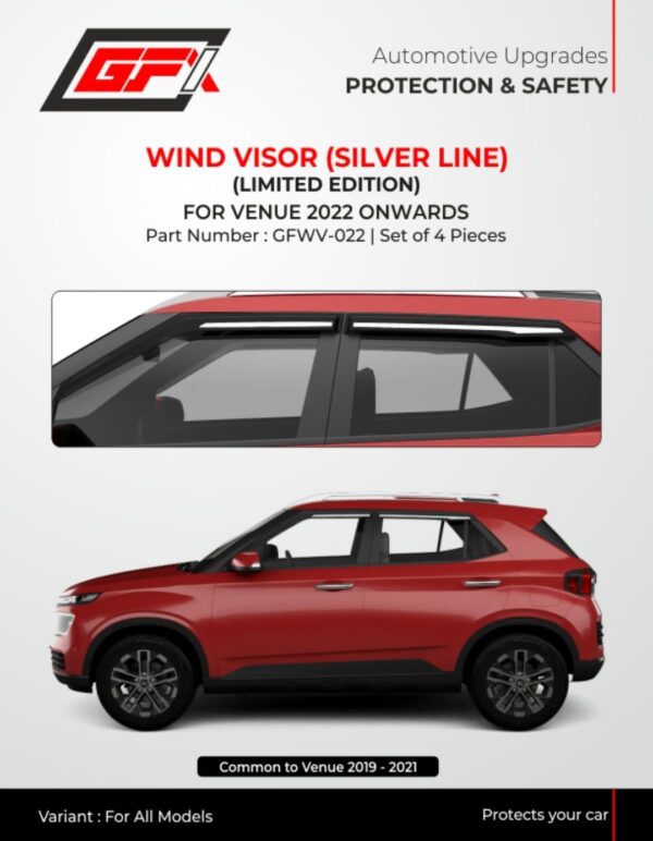 Wind Visor – Silver Line – GFWV-022 for Hyundai Venue (2022 Onwards)