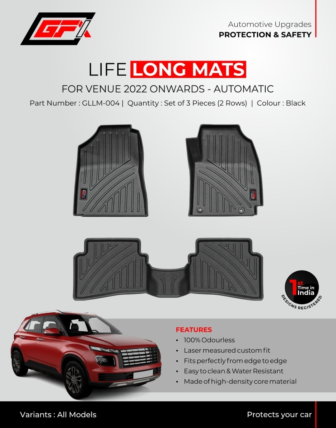 Life Long Mats – GLLM-004 for Hyundai Venue (2022 Onwards)