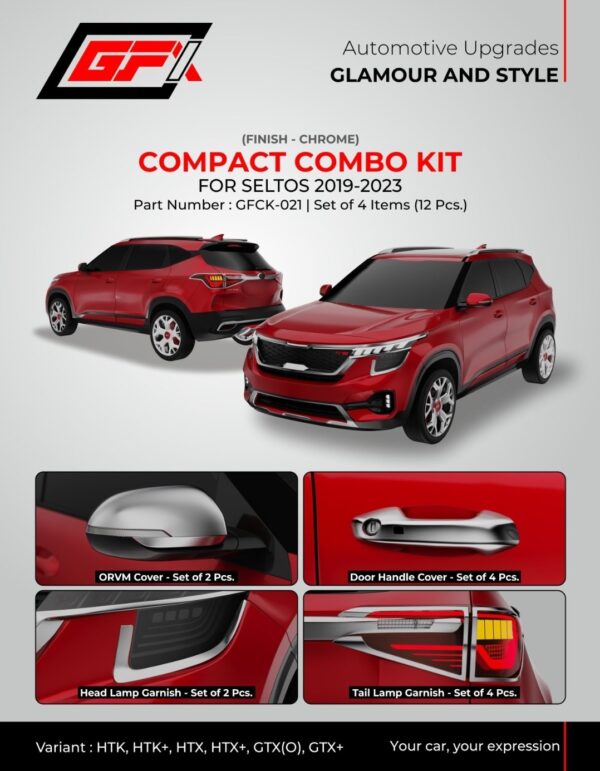Kia Seltos Chrome Combo Kit (2019-2023) GFX GFCK-021 - Premium