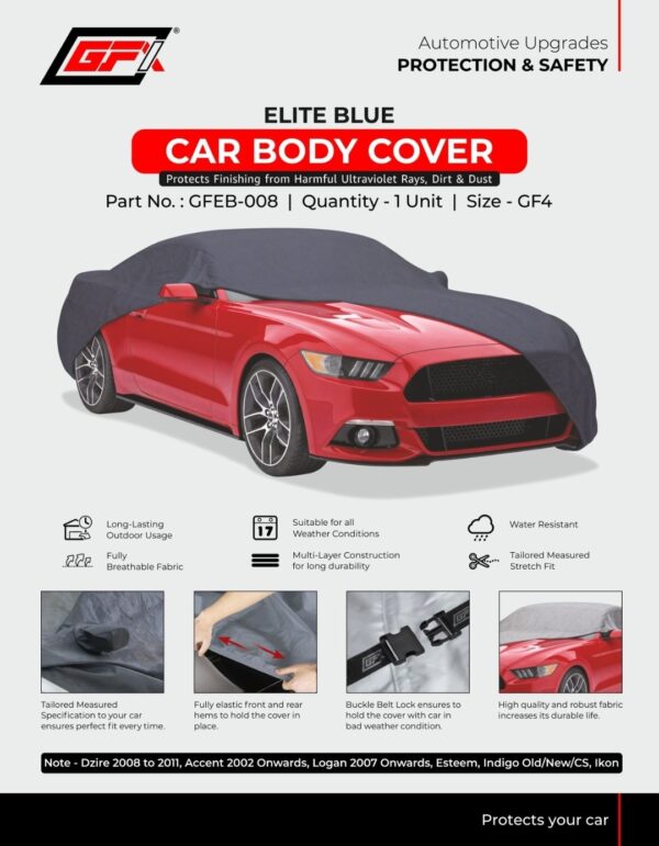 Elite Blue Car Body Cover for Mahindra Logan (2007 Onwards) | Waterproof & Dustproof | GFEB-008